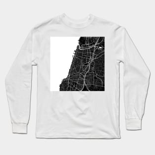 Tel Aviv Jaffa Map Map Poster Black and White, Israel Gift Printable, Modern Map Decor for Office Home Living Room, Map Art, Map Gifts Long Sleeve T-Shirt